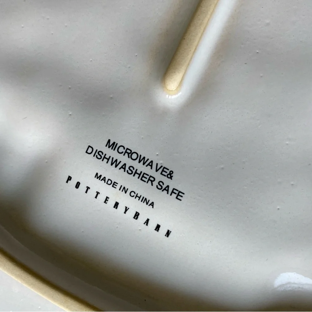 Pottery Barn Owl Platter Large Cream White Tan‎